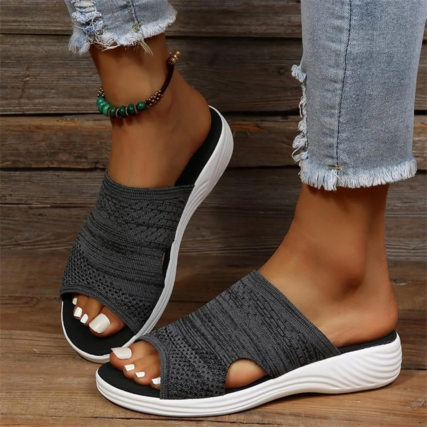 Slide Sports Sandals Women's Orthotic Sandals Summer Comfy Washable Slingback Orthopedic Sandals Thick Bottom Fish Mouth Mesh Platform Soft Sole Casual Beach Shoes,Pink,US11/EU43