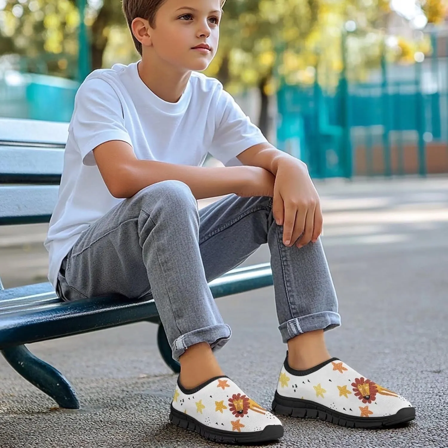 Slip-On Walking Shoes for Children Soft Casual Flat Non-Slip Shoes Low-Top Outdoor Sneakers Boys Girls US Size 11-15