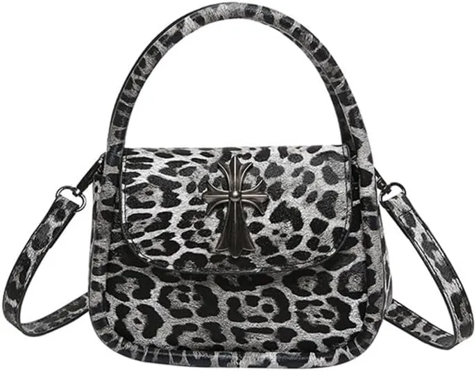 Small Leopard Print Satchel Handbag for Women Vintage Cheetah Print Mini Clutch Tote Bag with Shoulder Strap 2024 New