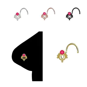 Small Ruby Nose Ring Silver Plated Nose Stud Ruby Nose Jewelry Handmade Nose Jewelry