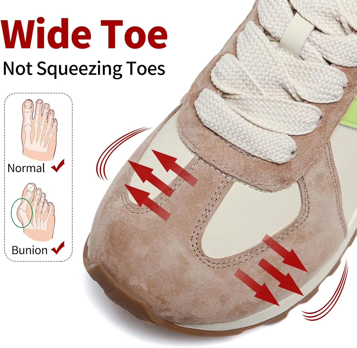 somiliss Wide Toe Box Shoes for Women Mircrofiber Leather Suede Patchwork Non-Slip Casual Walking Shoes Comfortable Gym Tennis Running Shoes Workout Womens Fashion Sneakers