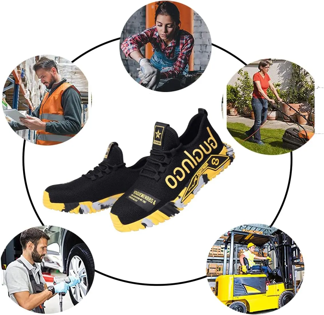 Steel Toe Work Shoes,Men Composite Toe Shoe for Women Work and Safety Footwear Breathable Comfortable Slip Resistant