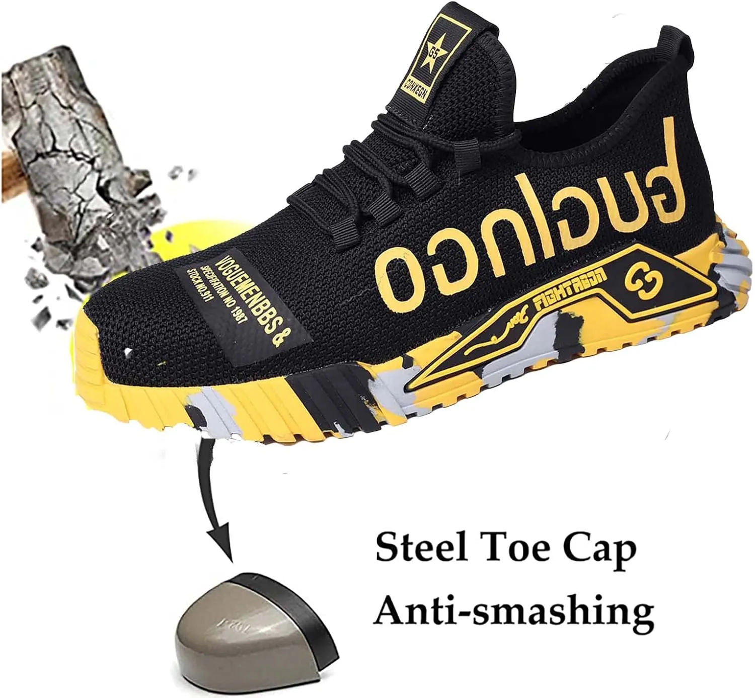 Steel Toe Work Shoes,Men Composite Toe Shoe for Women Work and Safety Footwear Breathable Comfortable Slip Resistant