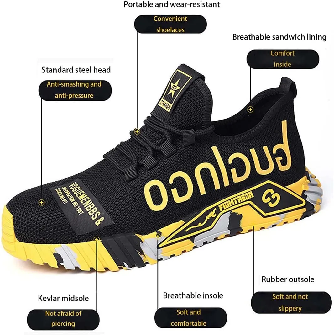 Steel Toe Work Shoes,Men Composite Toe Shoe for Women Work and Safety Footwear Breathable Comfortable Slip Resistant