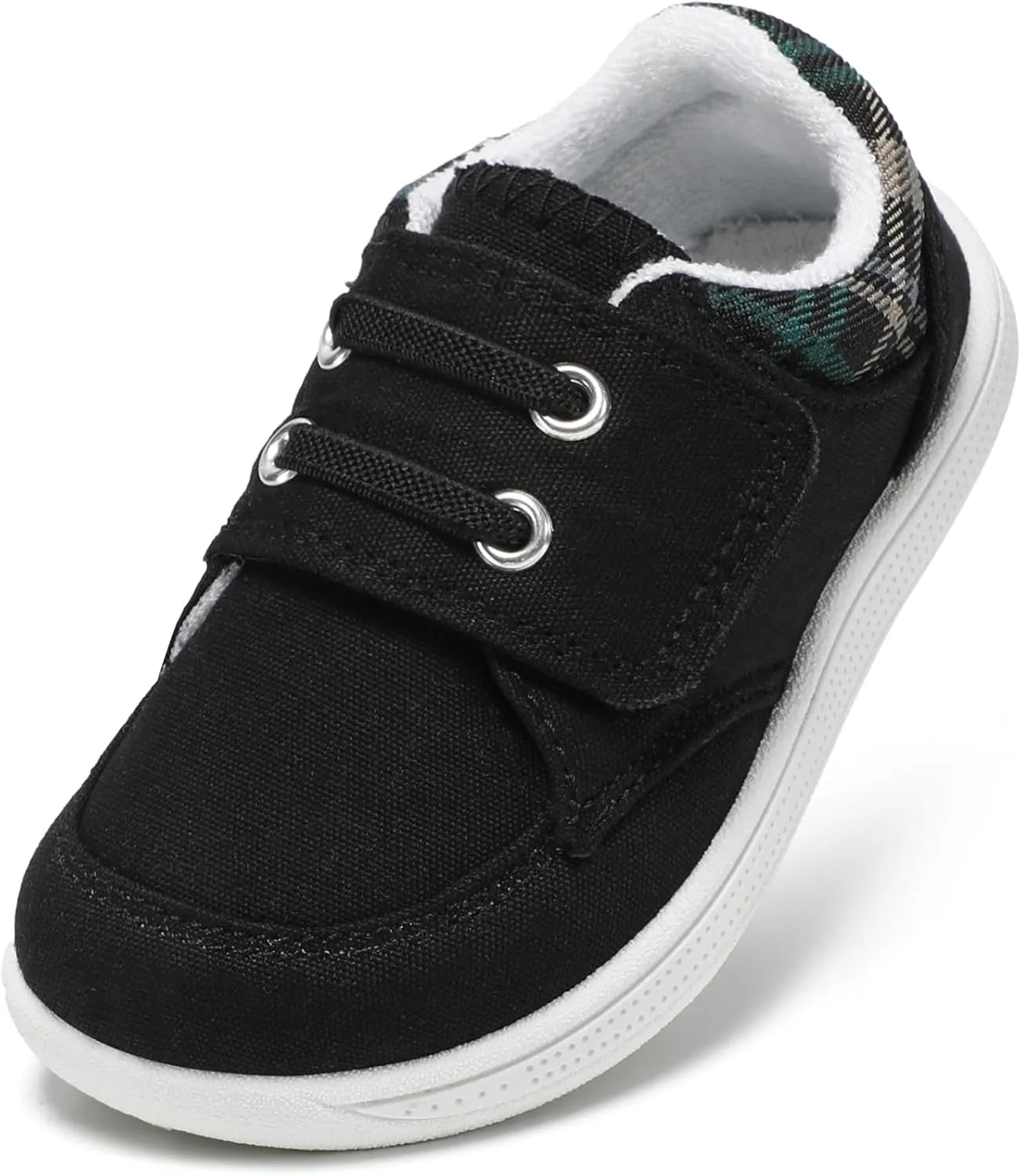 STQ Toddler Barefoot Shoes Wide Toe Box Shoe Boys Kids Walking Boy Sneakers Non-Slip Lightweight Comfortable First Walking Tennis Outdoor Activities Black White Little Kids Size 12