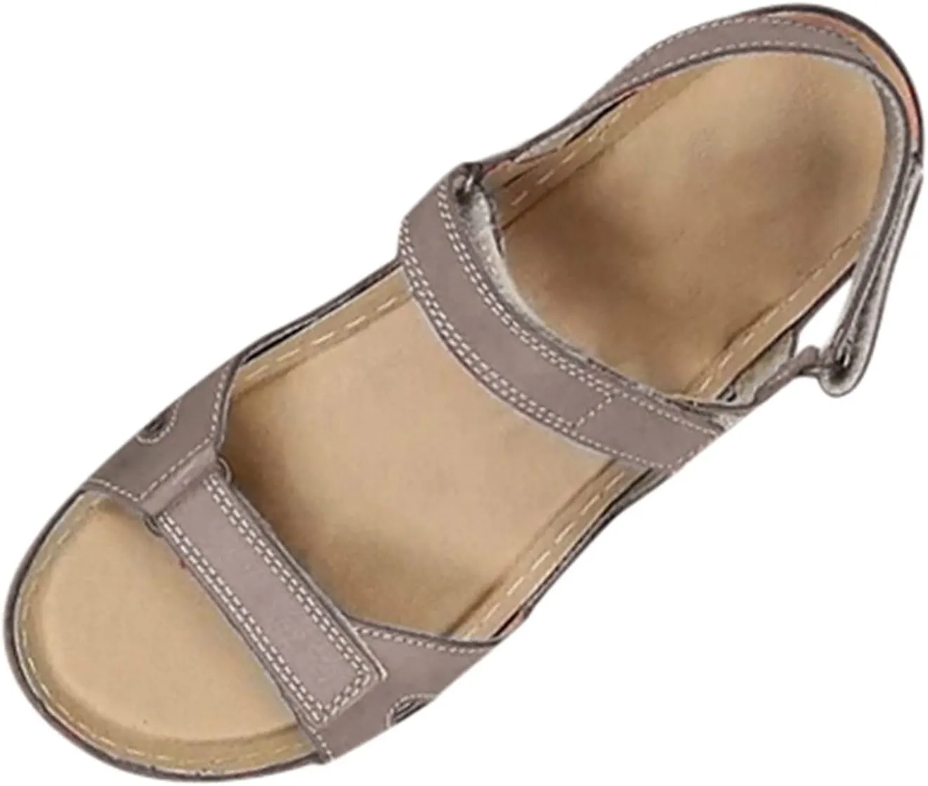 SuanlaTDS Flat Orthopedic Sandals for Women Comfortable Open Toe Adjustable Ankle Strap Platform 2025 Dressy Summer Beach Dress Shoes Arch Support Low Wedge Heel Walking Outdoor Sandal