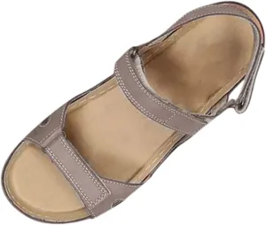 SuanlaTDS Flat Orthopedic Sandals for Women Comfortable Open Toe Adjustable Ankle Strap Platform 2025 Dressy Summer Beach Dress Shoes Arch Support Low Wedge Heel Walking Outdoor Sandal