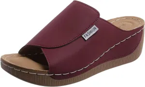 SuanlaTDS Women's Orthopedic Wedge Slide Sandals Platform Arch Support Comfortable Slip On Open Toe High Heels Slide Sandal Casual Summer Shoes Outdoor Elegant Dressy Walking Slippers