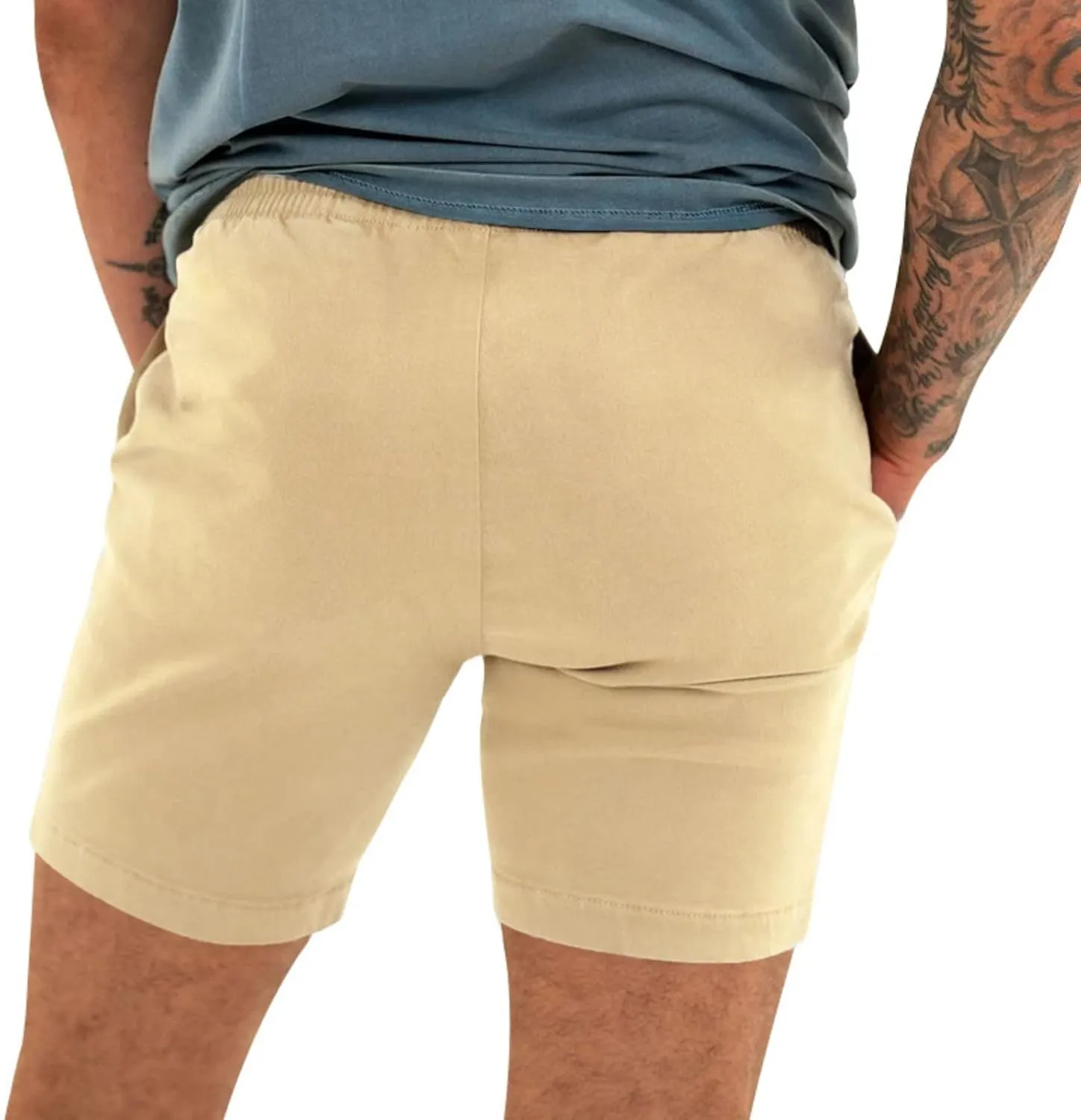 Summer Cotton Linen Shorts for Men Drawstring Breathable Sports Shorts Slim Fit Stretch Pants Quick Dry Thin Pants