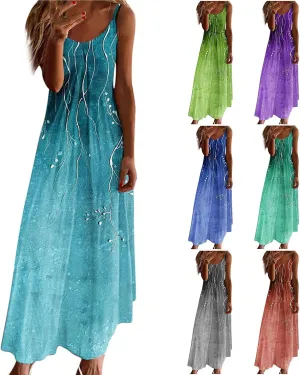 Summer Dresses for Women 2025 Vacation Floral Slip Dress Spaghetti Strap Boho Print V Neck Beach Vacation Sundresses