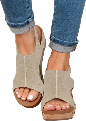 Summer Sandals for Women 2025,Orthopedic Wedge Sandals,Summer Wedge Flip Flops,Platform Wedges Heels Sandals with Ankle Strap Arch Support for Woman Boho Beach Vacation