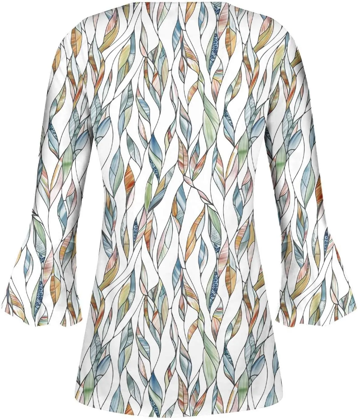 Summer Tops for Women Trendy Boho Vintage 3/4 Sleeve Tunic Blouse V-Neck T-Shirt Casual Floral Spring Fashion Outfits