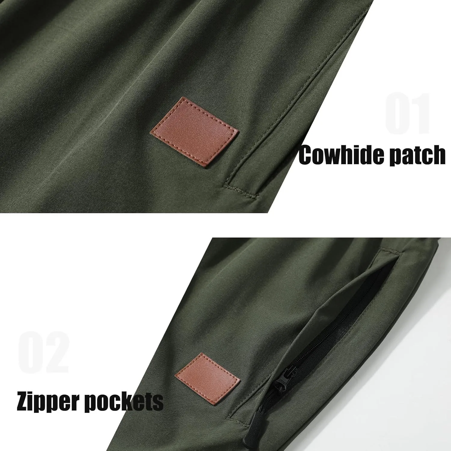 Surenow Mens Casual Shorts Running Gym Shorts Drawstring Elastic Waist Shorts Stretch Summer Beach Shorts with Zipper Pockets