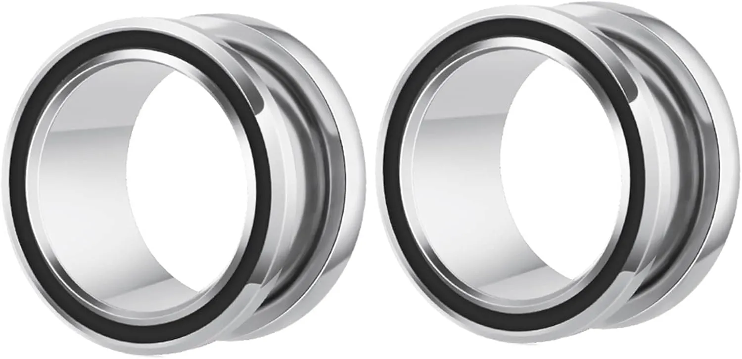 Surgical Steel Tunnels and Plugs, Body Piercing Jewelry Simple Polished Ear Stretcher Piercings Jewelry
