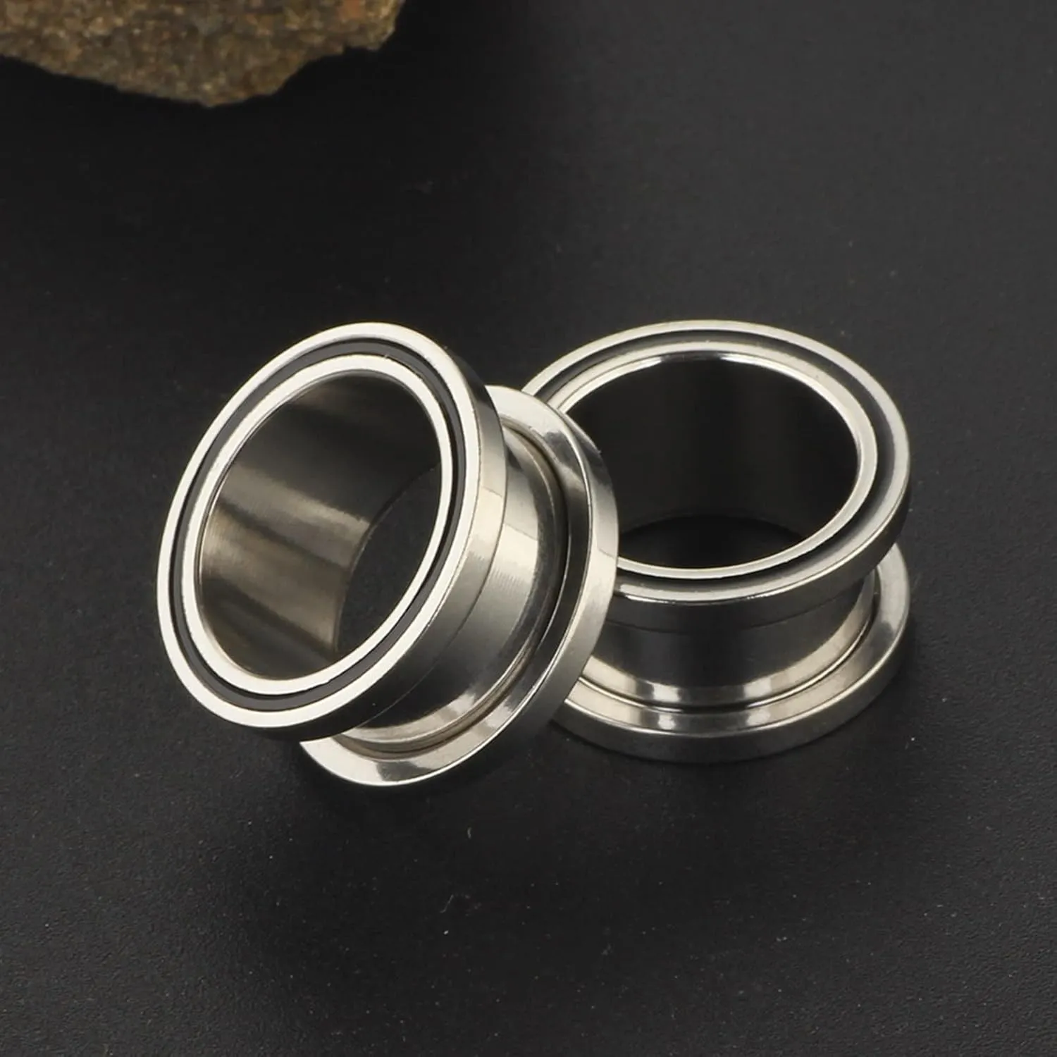 Surgical Steel Tunnels and Plugs, Body Piercing Jewelry Simple Polished Ear Stretcher Piercings Jewelry