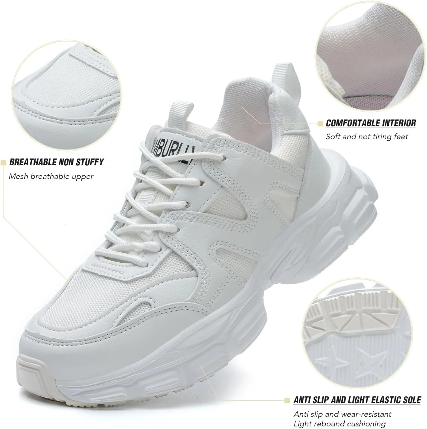 SYLPHID Non Slip Nursing Shoes Women Slip Resistant Food Service Shoe SR Walking Shoes for Nurses Wide Work Sneakers in Kitchen and Restaurant