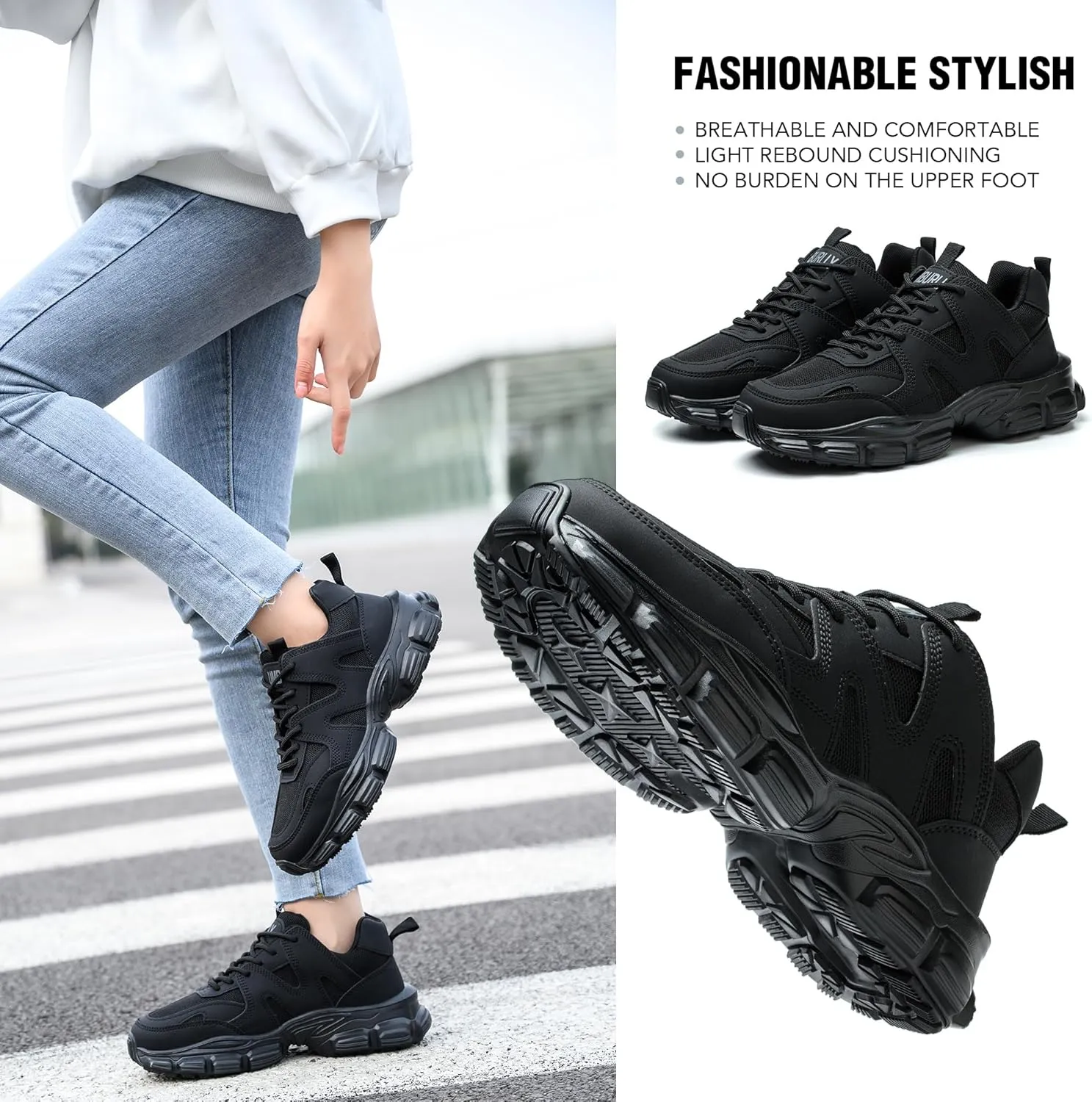 SYLPHID Non Slip Nursing Shoes Women Slip Resistant Food Service Shoe SR Walking Shoes for Nurses Wide Work Sneakers in Kitchen and Restaurant
