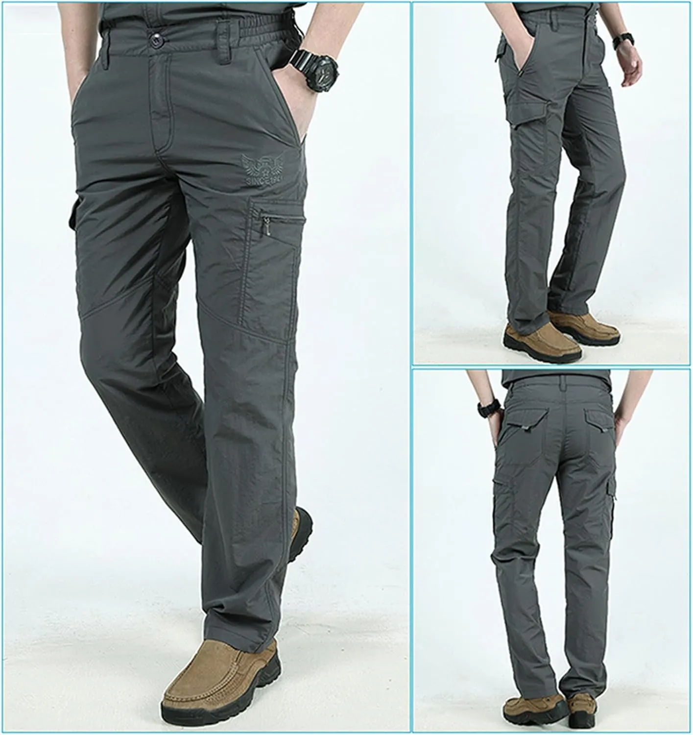 Tactical Pants for Men Stretch Ripstop Waterproof Utility Cargo Hiking Pants Breathable Work Pant Outdoor with Pockets