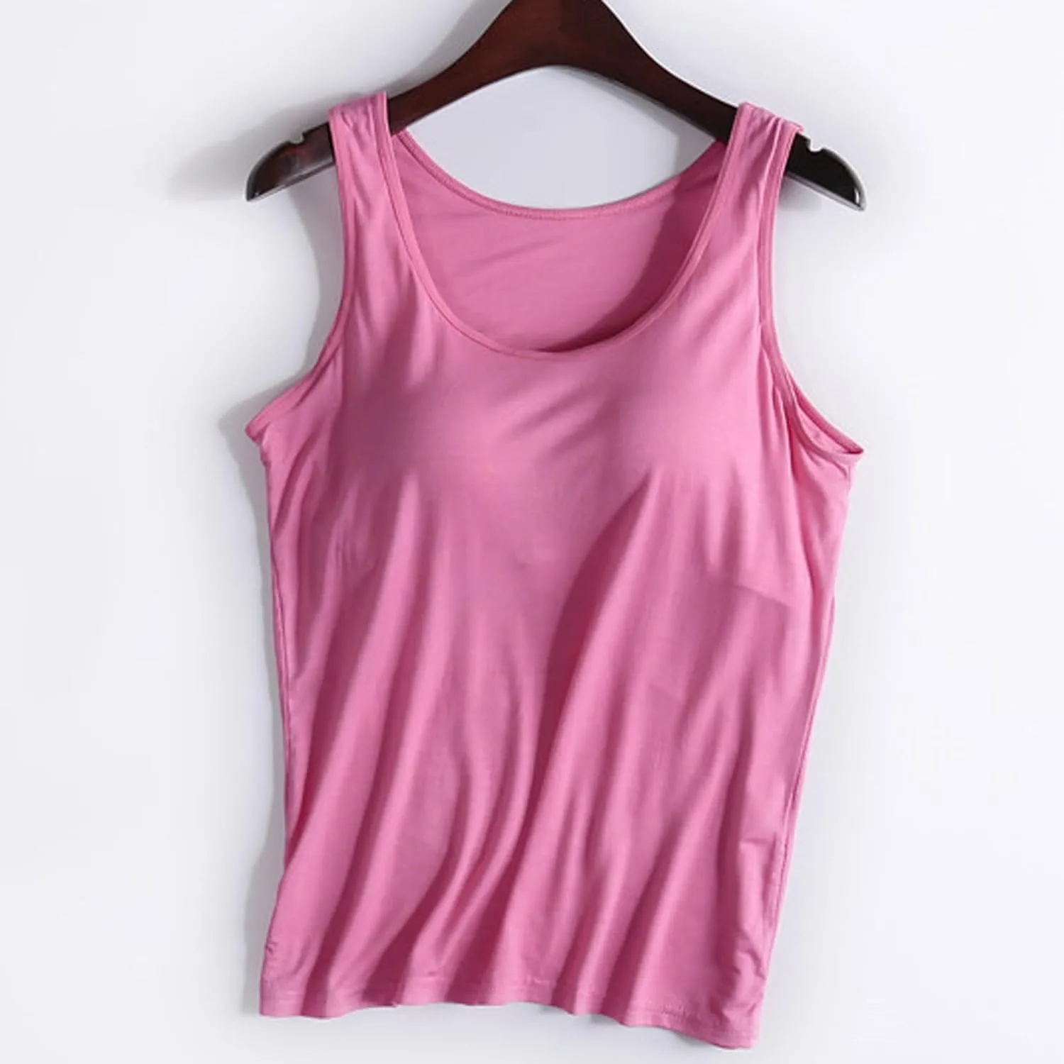 Tank Tops with Built in Bra Women Modal Padded Yoga Camisole Shelf Bras Plus Size Basic Racerback Workout Undershirt