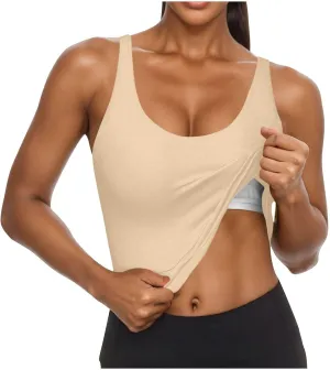 Tank Tops with Built in Bra Womens Padded Yoga Camisole Shelf Bras Tank Tops Basic Racerback Workout Modal Undershirt