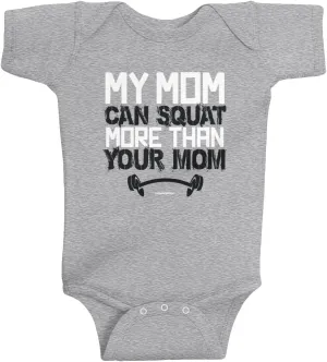 Threadrock Baby Boys' My Mom Can Squat More Than Your Mom Infant Bodysuit