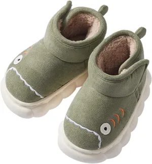 Toddler Boys Girls Winter Plush Boots for Cold Weather Kids Cartoon Animal Warm Faux ?????? Shoes with Hook/Loop
