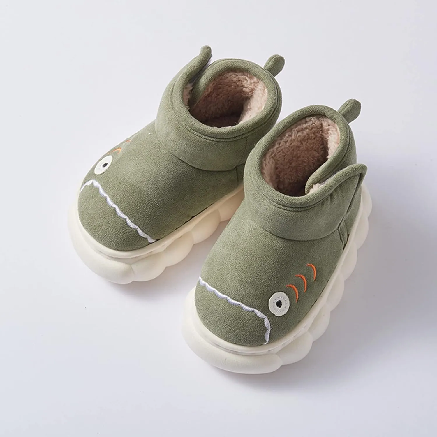 Toddler Boys Girls Winter Plush Boots for Cold Weather Kids Cartoon Animal Warm Faux ?????? Shoes with Hook/Loop