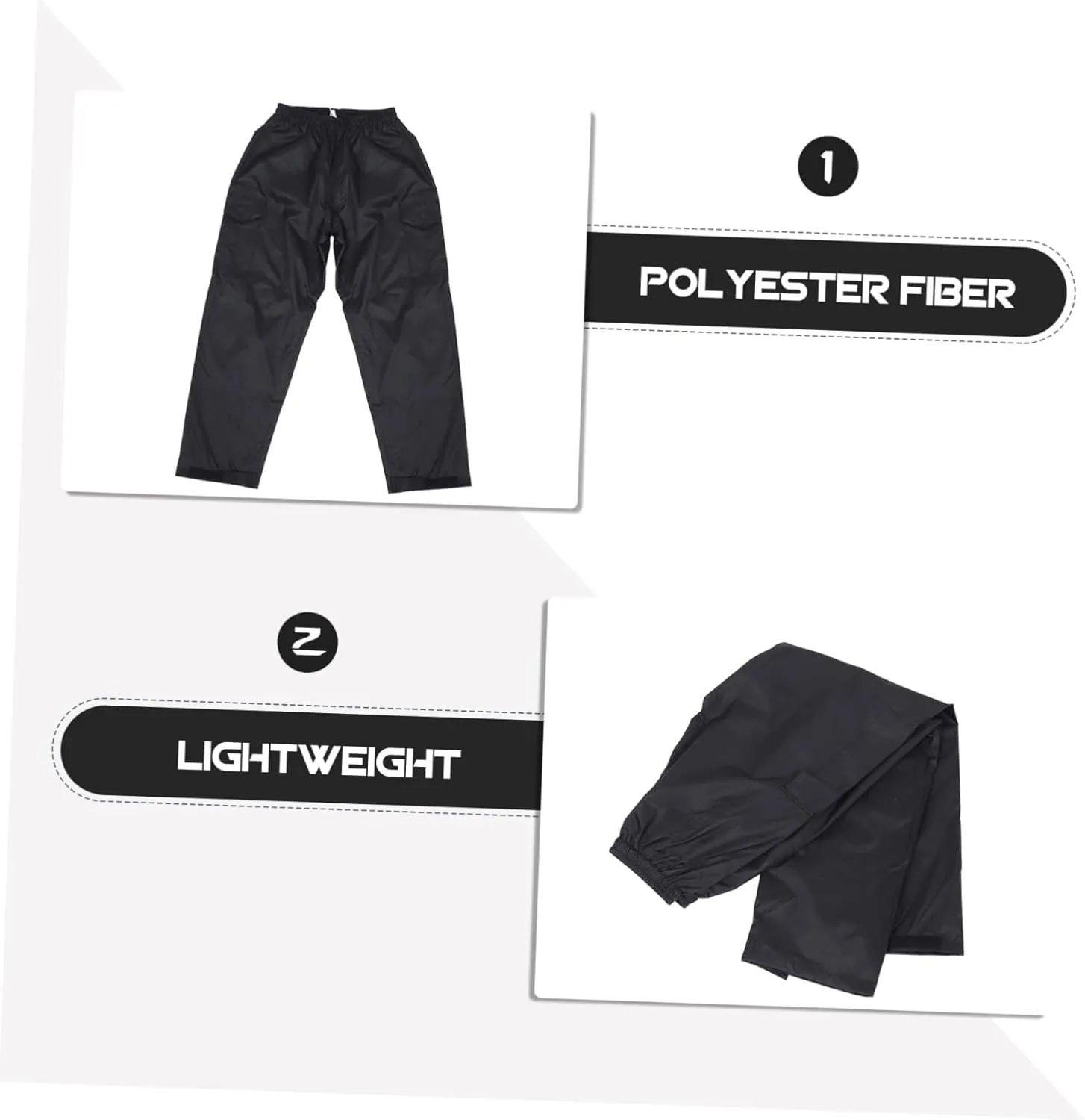 Totority Outdoor Adventure Pants Breathable Water Resistant Rain Pants for Men Women Black