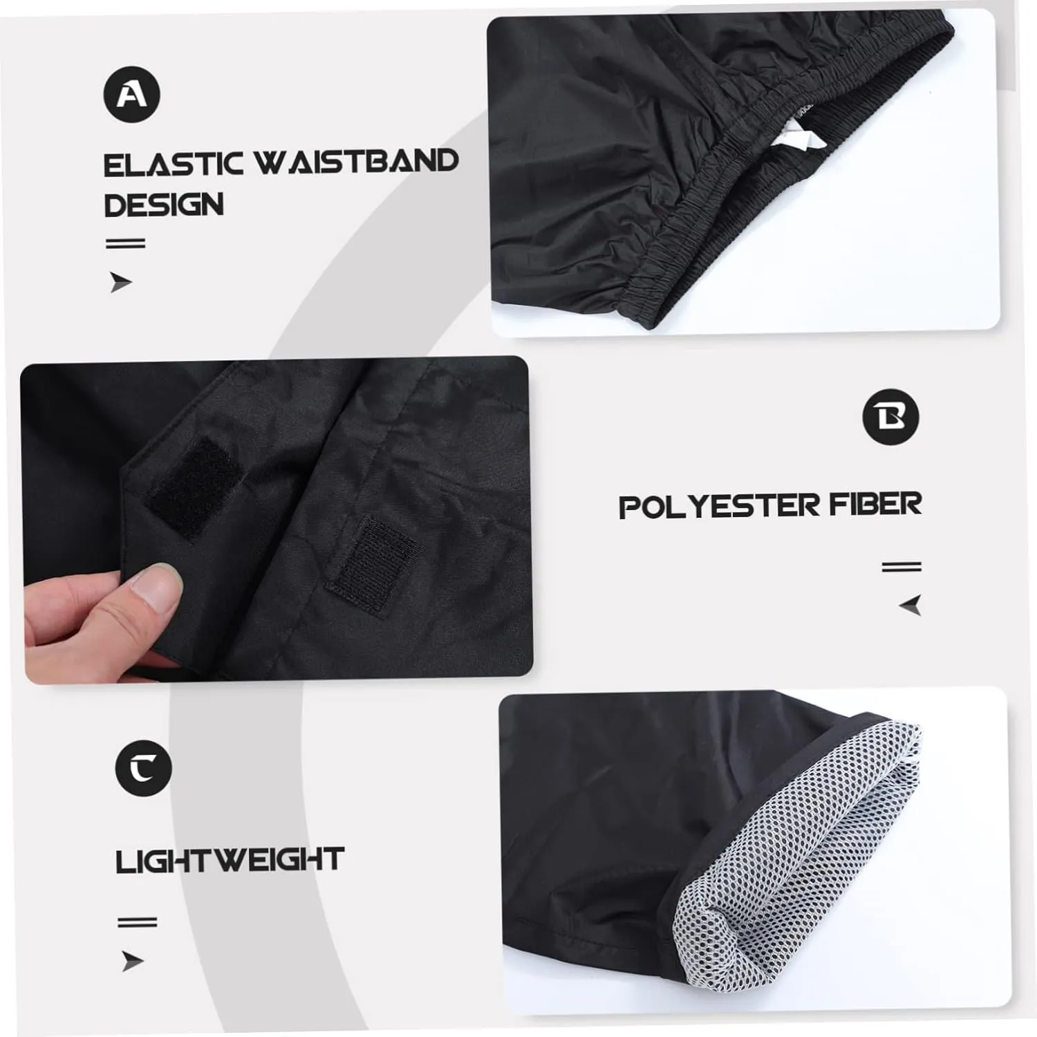 Totority Outdoor Adventure Pants Breathable Water Resistant Rain Pants for Men Women Black