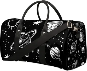 Travel Duffel Bag, Planet Galaxy Universe Space Sports Tote Gym Bag Foldable Western Aztec Weekender Bag Carry on Luggage Handle Bag Overnight Shoulder Bag for Women Men,A-394