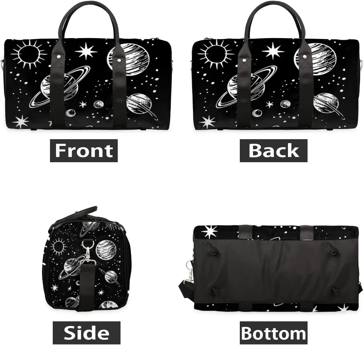 Travel Duffel Bag, Planet Galaxy Universe Space Sports Tote Gym Bag Foldable Western Aztec Weekender Bag Carry on Luggage Handle Bag Overnight Shoulder Bag for Women Men,A-394
