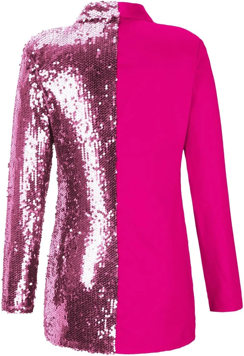 Trendy Sequin Blazer for Women Buttons Jackets Dress Casual Long Sleeve Lapel Blazers Outerwear with Pocket