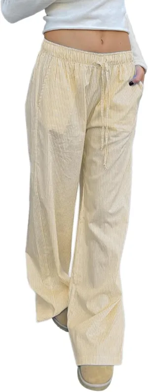 Tsultryofs Women Y2K Striped Long Pants Drawstring High Waist Wide Leg Trouser Casual Relaxed Fit Straight Lounge Pants