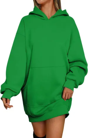 Tunic Hoodies for Women Long Fleece Y2K Hoodie Oversized Sweatshirt Trendy Lightweight Baggy Pullover Fall Outfits