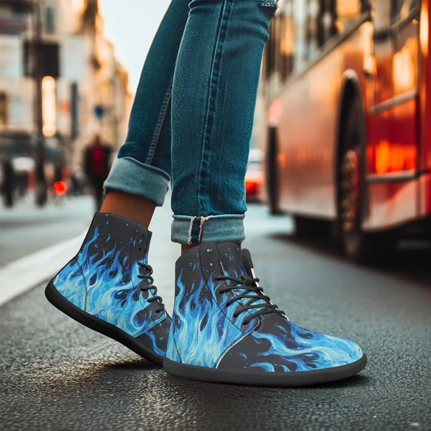 Unisex Womens Mens High Top Business Shoes Lace Up Running Athletic Sneakers Casual Walking Shoe