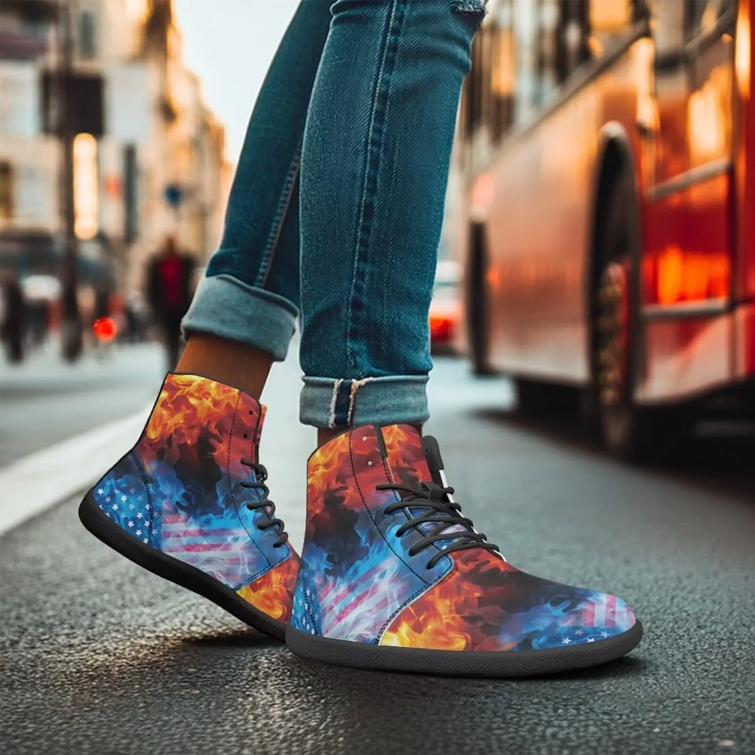 Unisex Womens Mens High Top Business Shoes Lace Up Running Athletic Sneakers Casual Walking Shoe