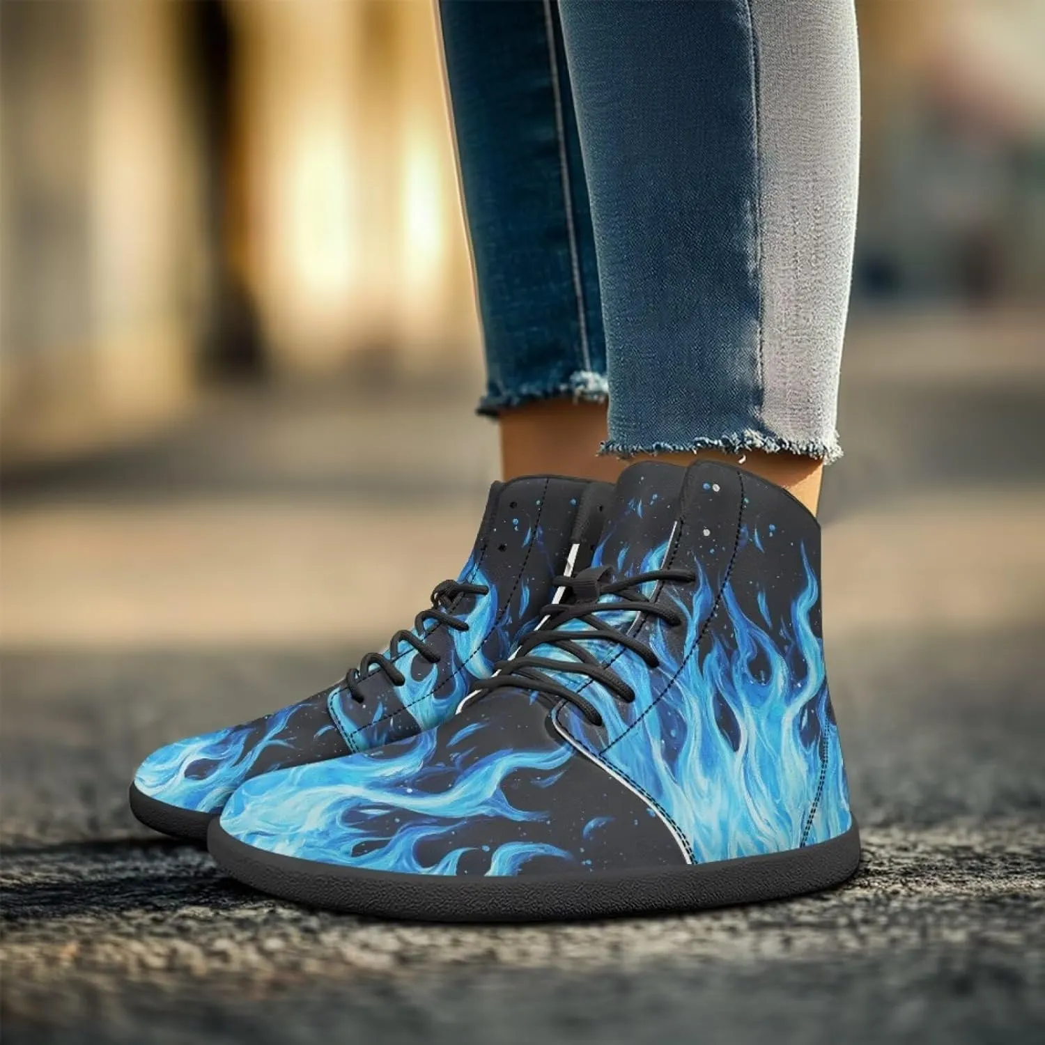 Unisex Womens Mens High Top Business Shoes Lace Up Running Athletic Sneakers Casual Walking Shoe