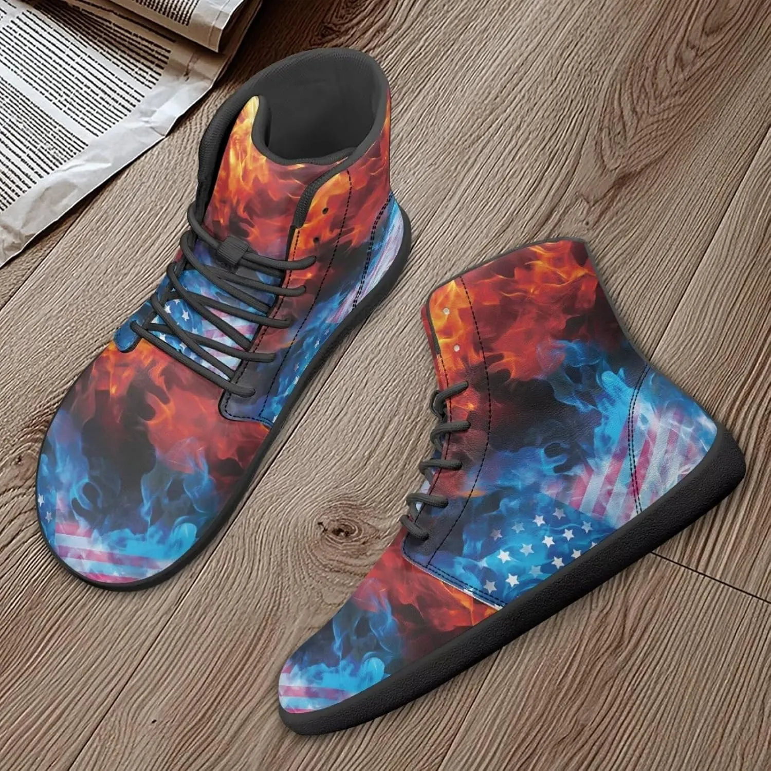 Unisex Womens Mens High Top Business Shoes Lace Up Running Athletic Sneakers Casual Walking Shoe