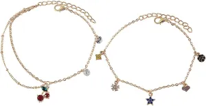 VALICLUD Cherry Shape Bracelet Gold Anklet for Women Toe Jewelry Ankle Jewelry Trendy Bracelets
