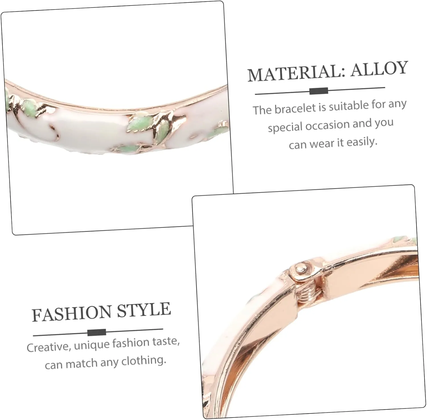 VALICLUD Floral Bracelet Women Accessories Jewelry Hinge Cuff Bracelet Wristband Jewelry Open Bracelet Wrist
