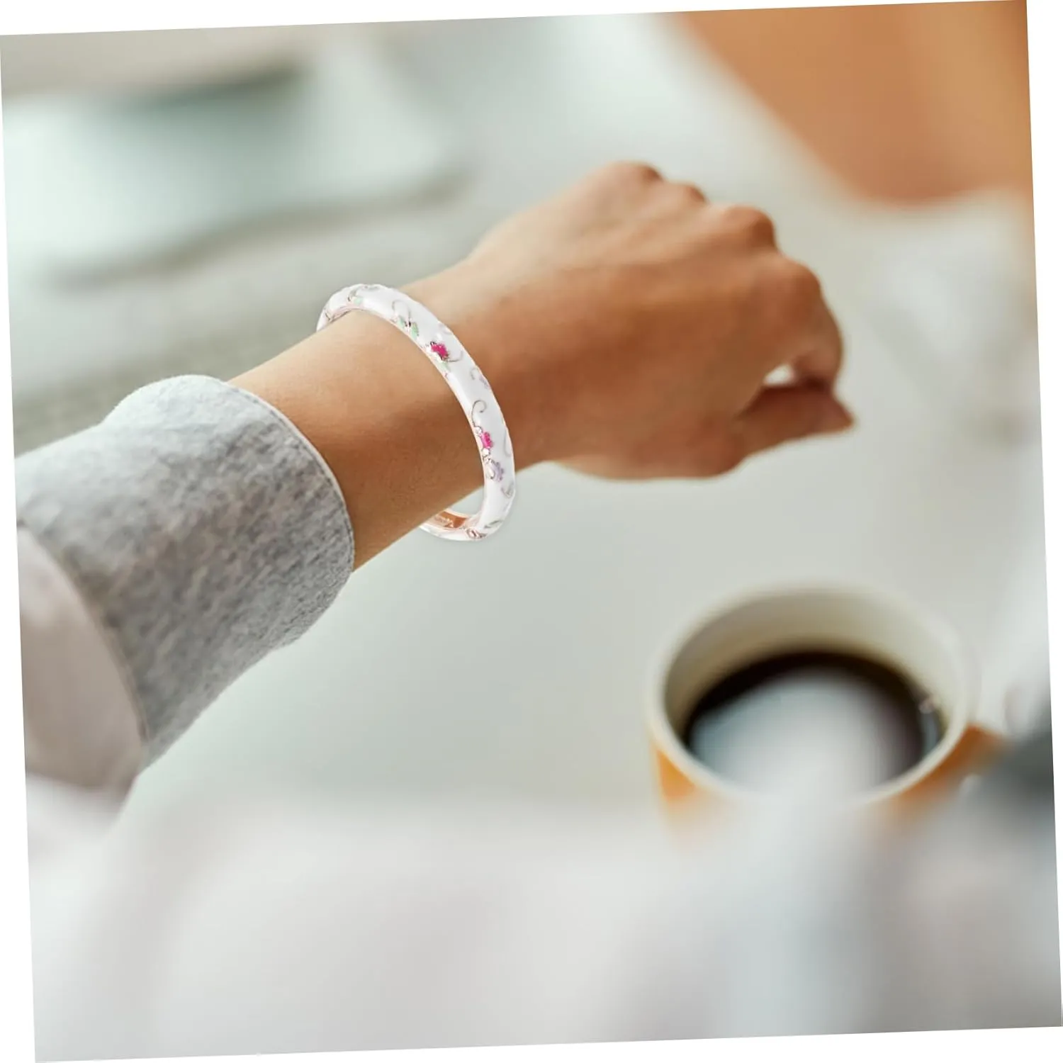 VALICLUD Floral Bracelet Women Accessories Jewelry Hinge Cuff Bracelet Wristband Jewelry Open Bracelet Wrist