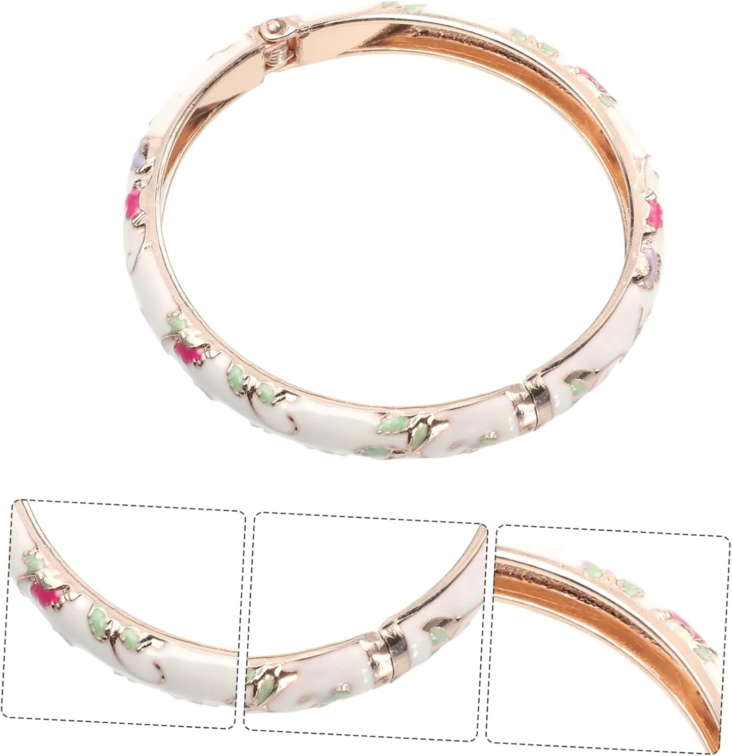 VALICLUD Floral Bracelet Women Accessories Jewelry Hinge Cuff Bracelet Wristband Jewelry Open Bracelet Wrist