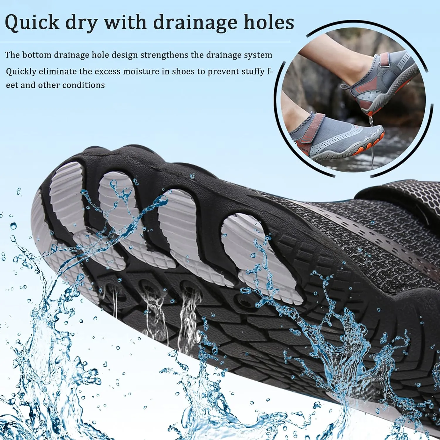 Water Shoes Aqua Sports Shoe Women Men Barefoot Water Shoes Unisex Quick Drying Trail Running Shoes Gym Fitness Trainers for Beach Yoga Swim Surfing Diving Boating Pool