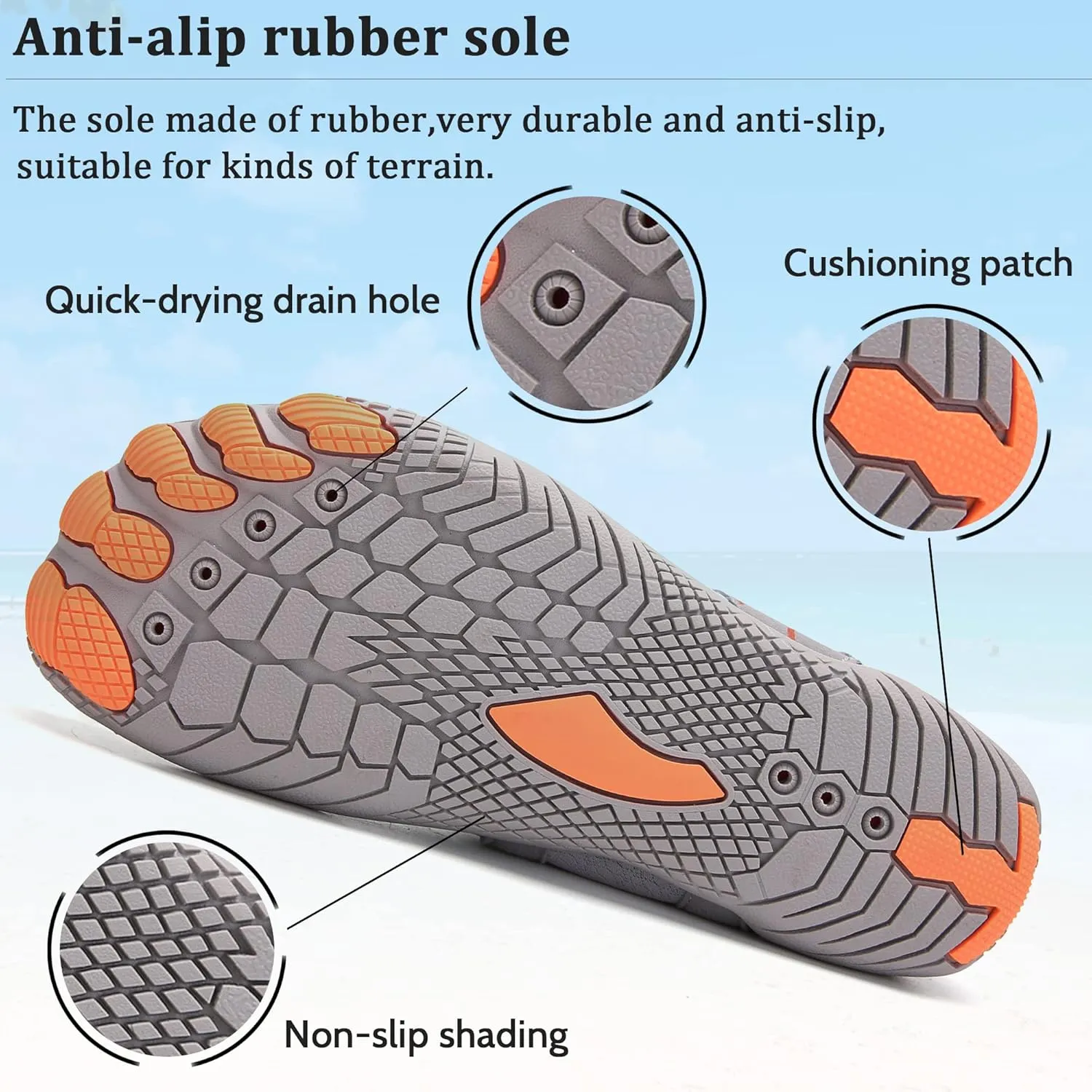 Water Shoes Aqua Sports Shoe Women Men Barefoot Water Shoes Unisex Quick Drying Trail Running Shoes Gym Fitness Trainers for Beach Yoga Swim Surfing Diving Boating Pool