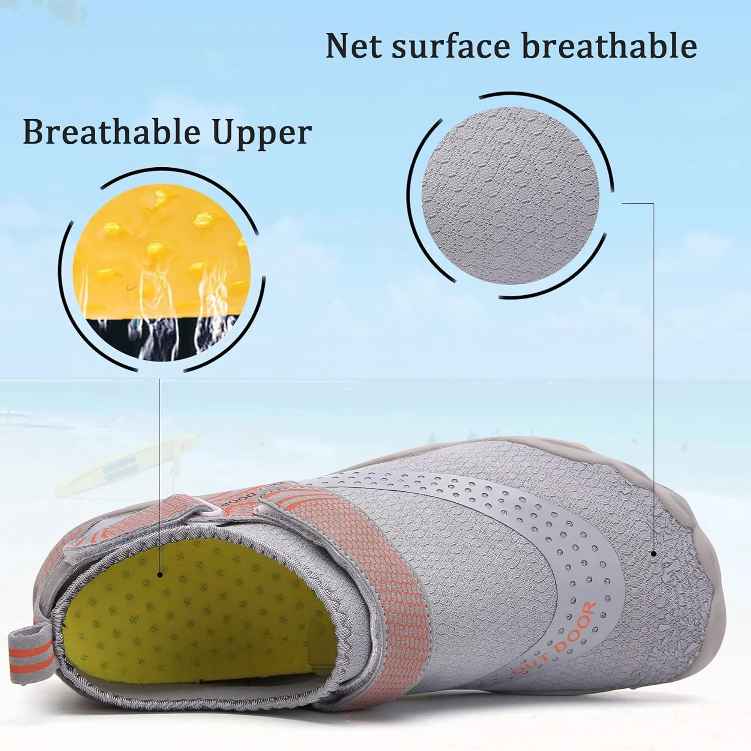 Water Shoes Aqua Sports Shoe Women Men Barefoot Water Shoes Unisex Quick Drying Trail Running Shoes Gym Fitness Trainers for Beach Yoga Swim Surfing Diving Boating Pool