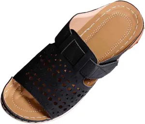 Wedge Heels Sandals Shoes Peep Toe Hollow Out Platform Sole Non Slip Bottom Beach Walking Comfortable Summer Sandals