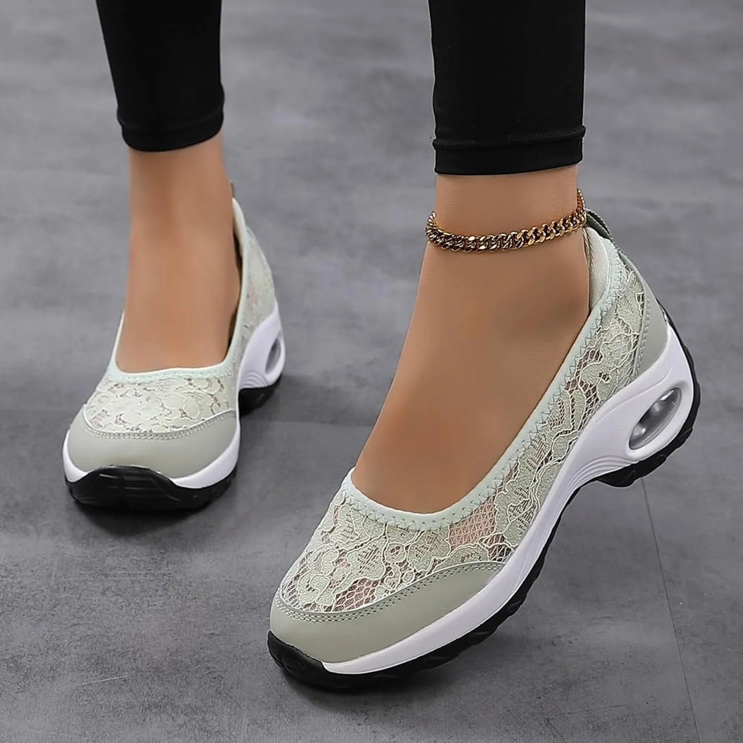 Wedge Sandals for Women Breathable Work Flats For Womens Close Toe Slip On Comfort Non-Slip Walking Sneakers