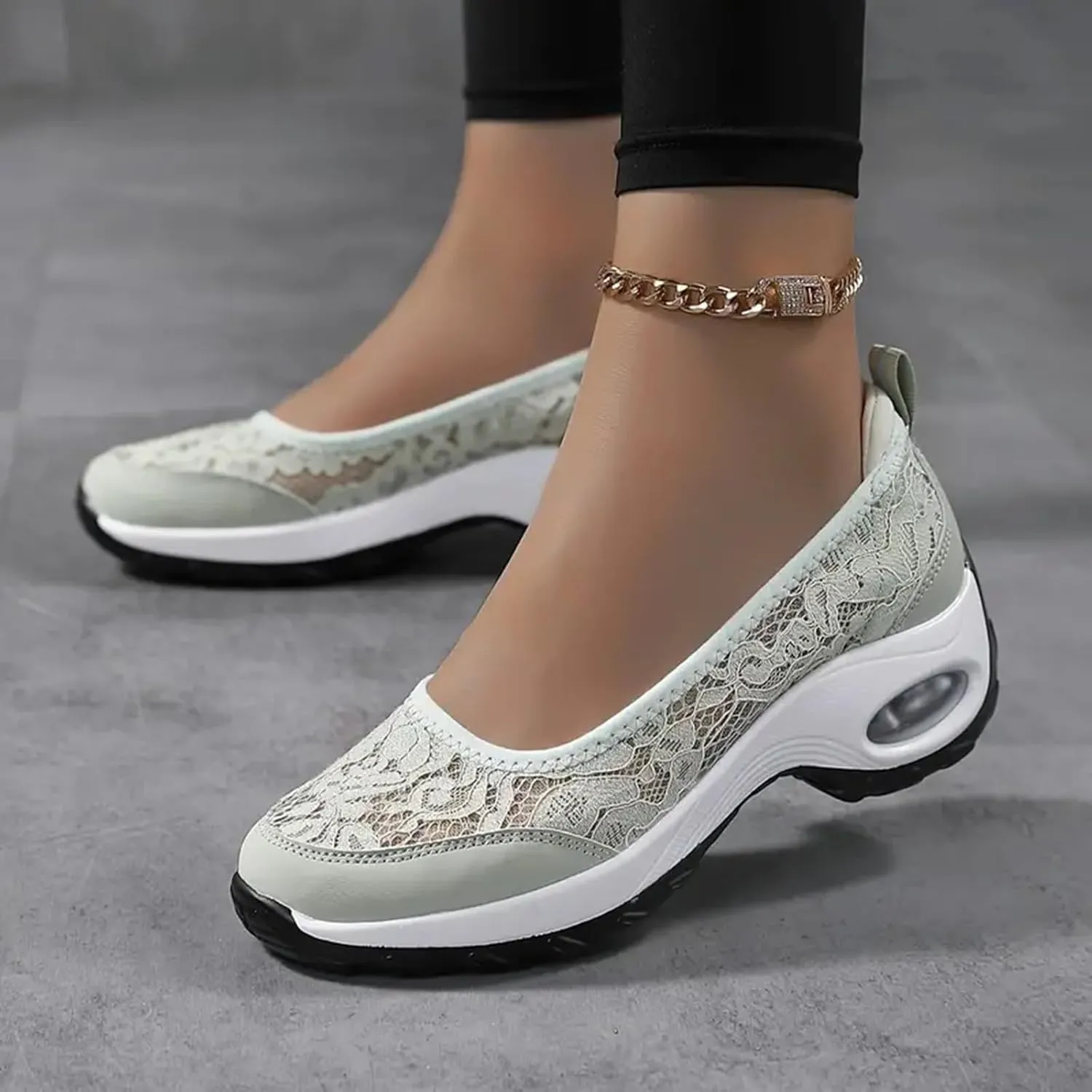 Wedge Sandals for Women Breathable Work Flats For Womens Close Toe Slip On Comfort Non-Slip Walking Sneakers