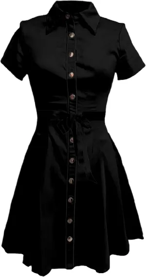 Western Cowgirl Button Down Shirt Dress 1950S Vintage Short Sleeve Slim Fit Sexy Mini Casual Retro Aline Dress