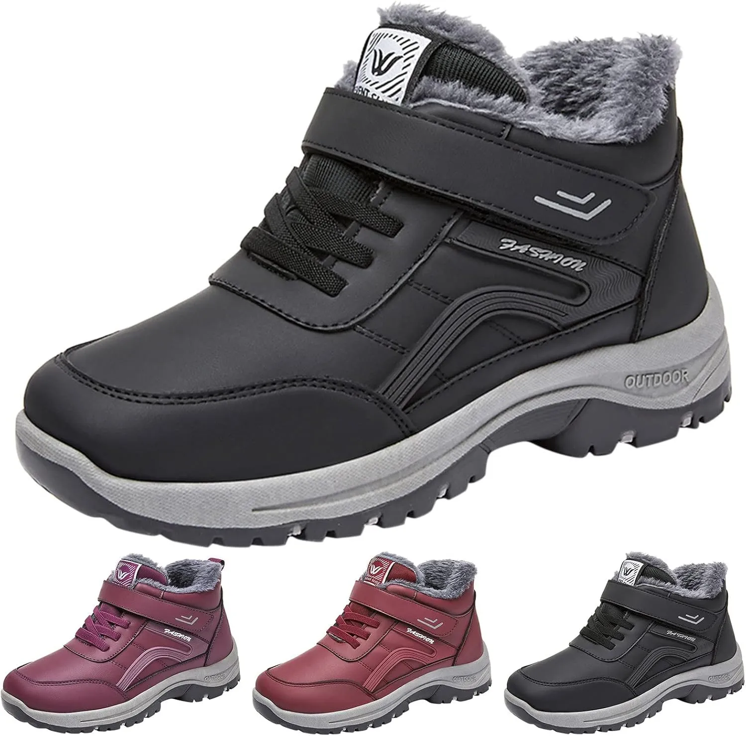 Winter Boots for Women Waterproof Wide Women Snow Boots Slip on Extra Wide Calf Winter Boots for Women Plus Size Womens Waterproof Snow Walking Boots Botas De Invierno Tacon Alto Para Mujer Elegantes